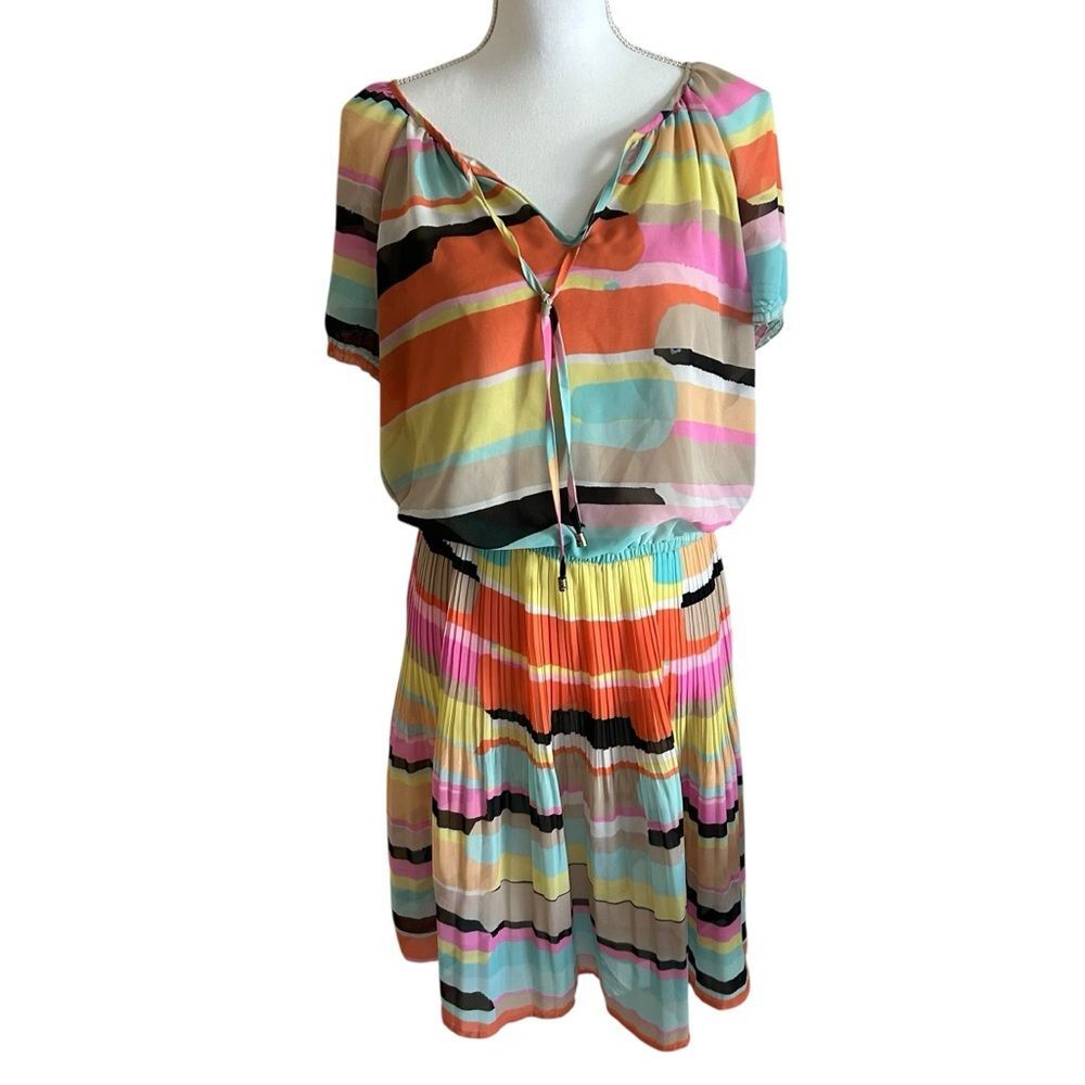 Melissa Page Colorful Stripes Dress Size Large